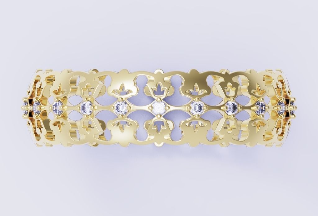 wedding ring 3D print model_4