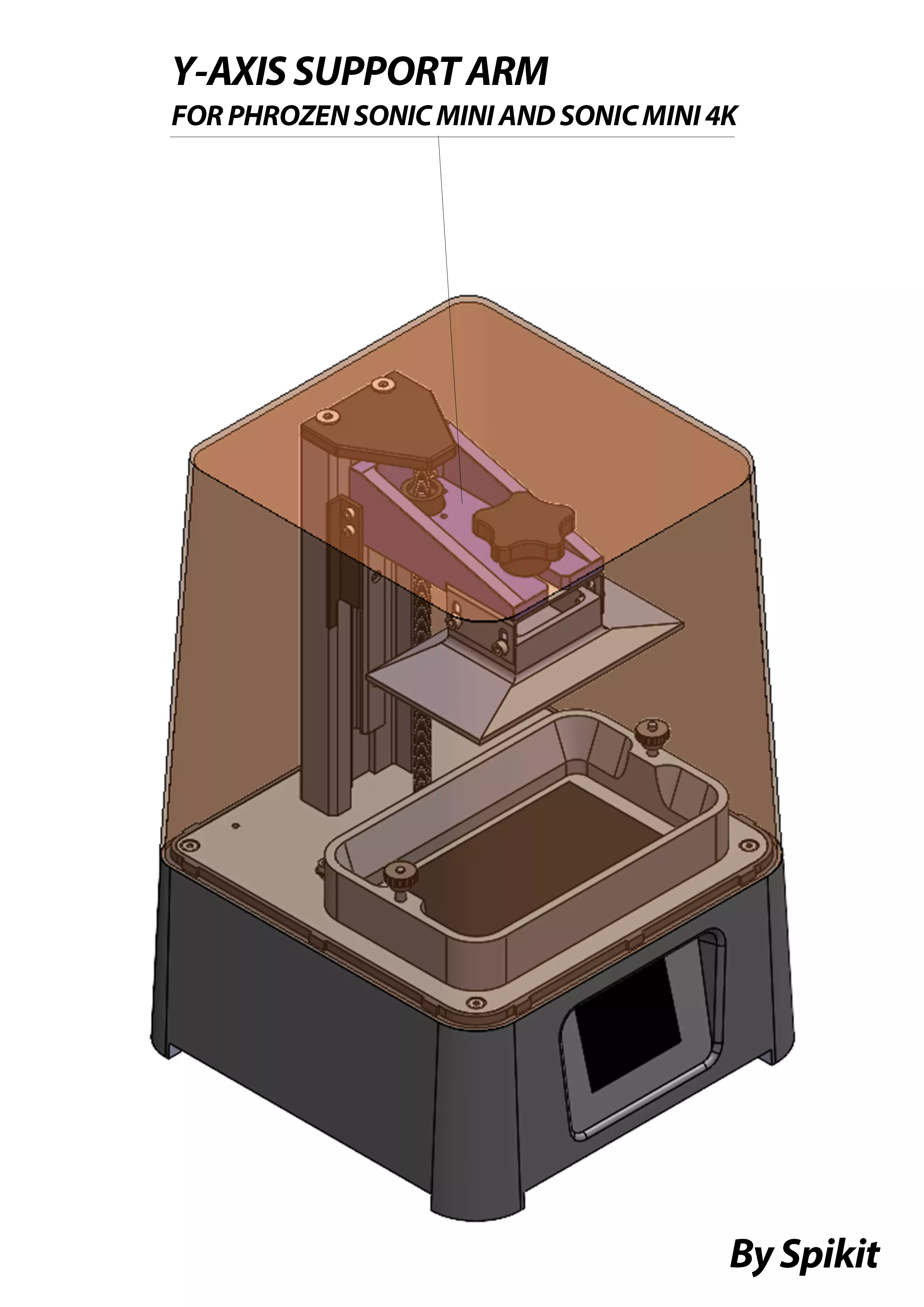 REINFORCED BUILD PLATE SUPPORT FOR PHROZEN SONIC MINI - MINI 4K 3D print model_0