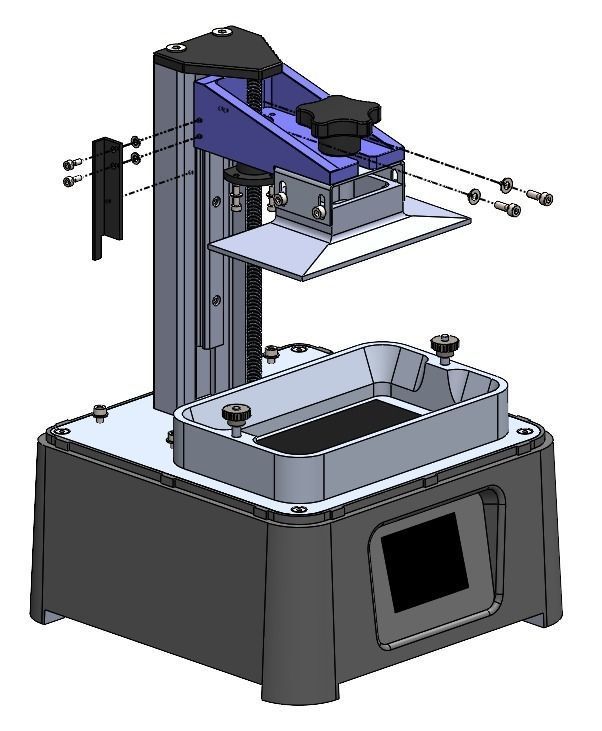 REINFORCED BUILD PLATE SUPPORT FOR PHROZEN SONIC MINI - MINI 4K 3D print model_6