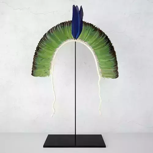 Brazilian Tribal Feather Headdress 3D model