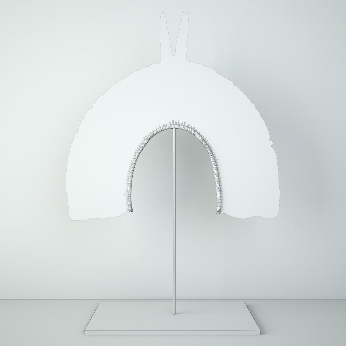 Kayapo Small Feather Headdress 3D model_2