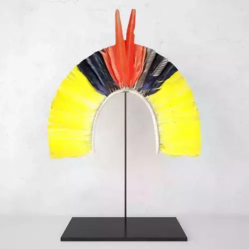 Kayapo Small Feather Headdress 3D model