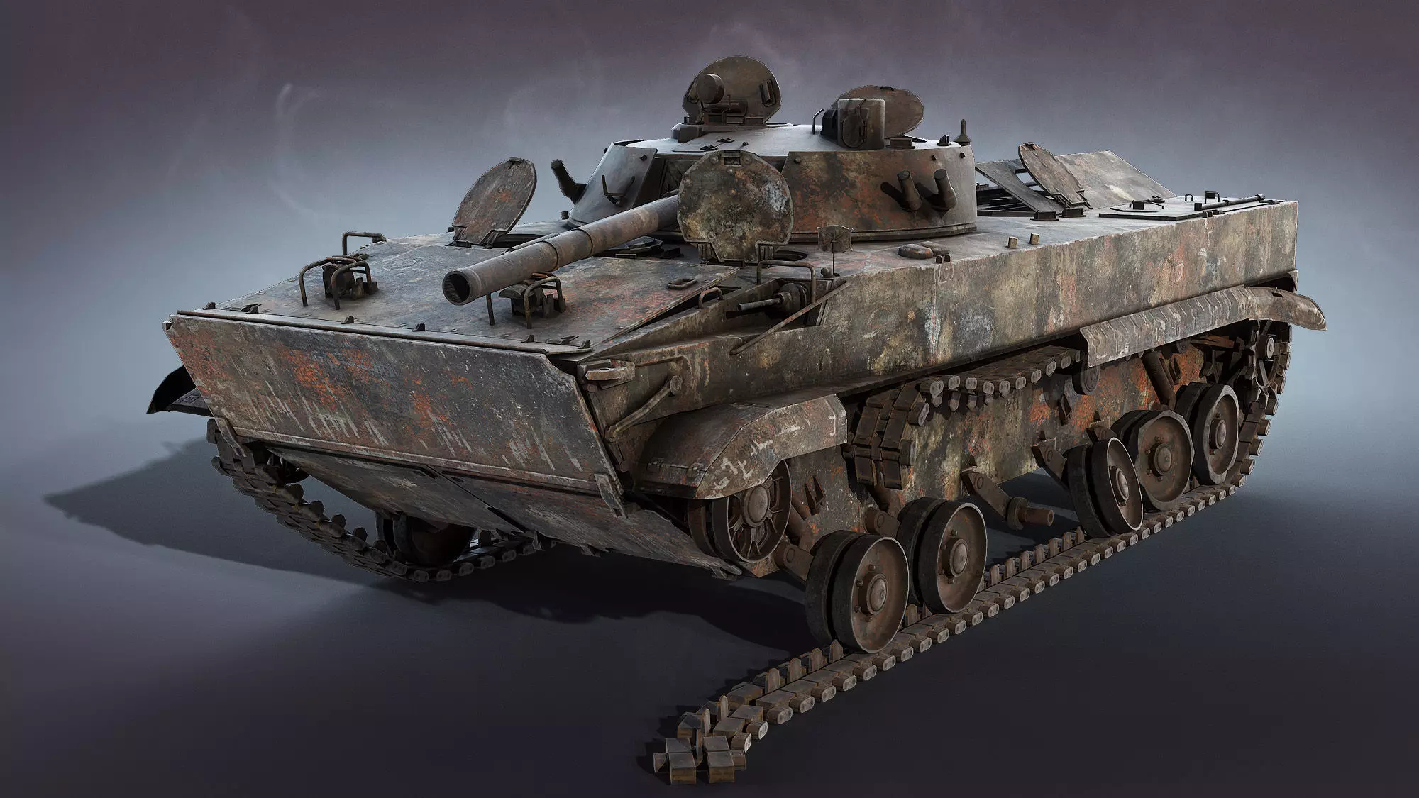 BMP-3 Burnt Low-poly 3D model