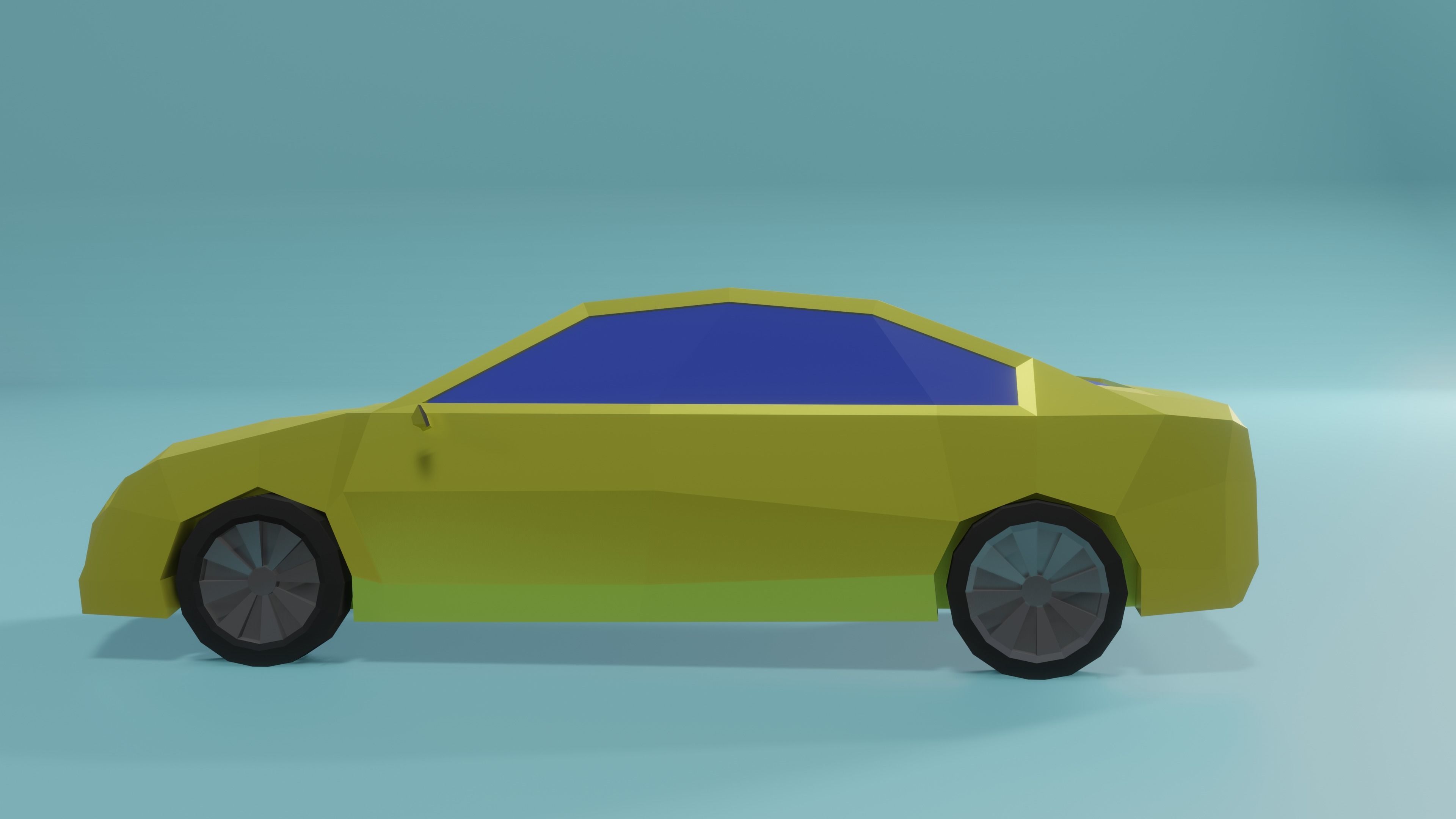 Low Poly Simple Car 3d Model Free low-poly 3D model_4