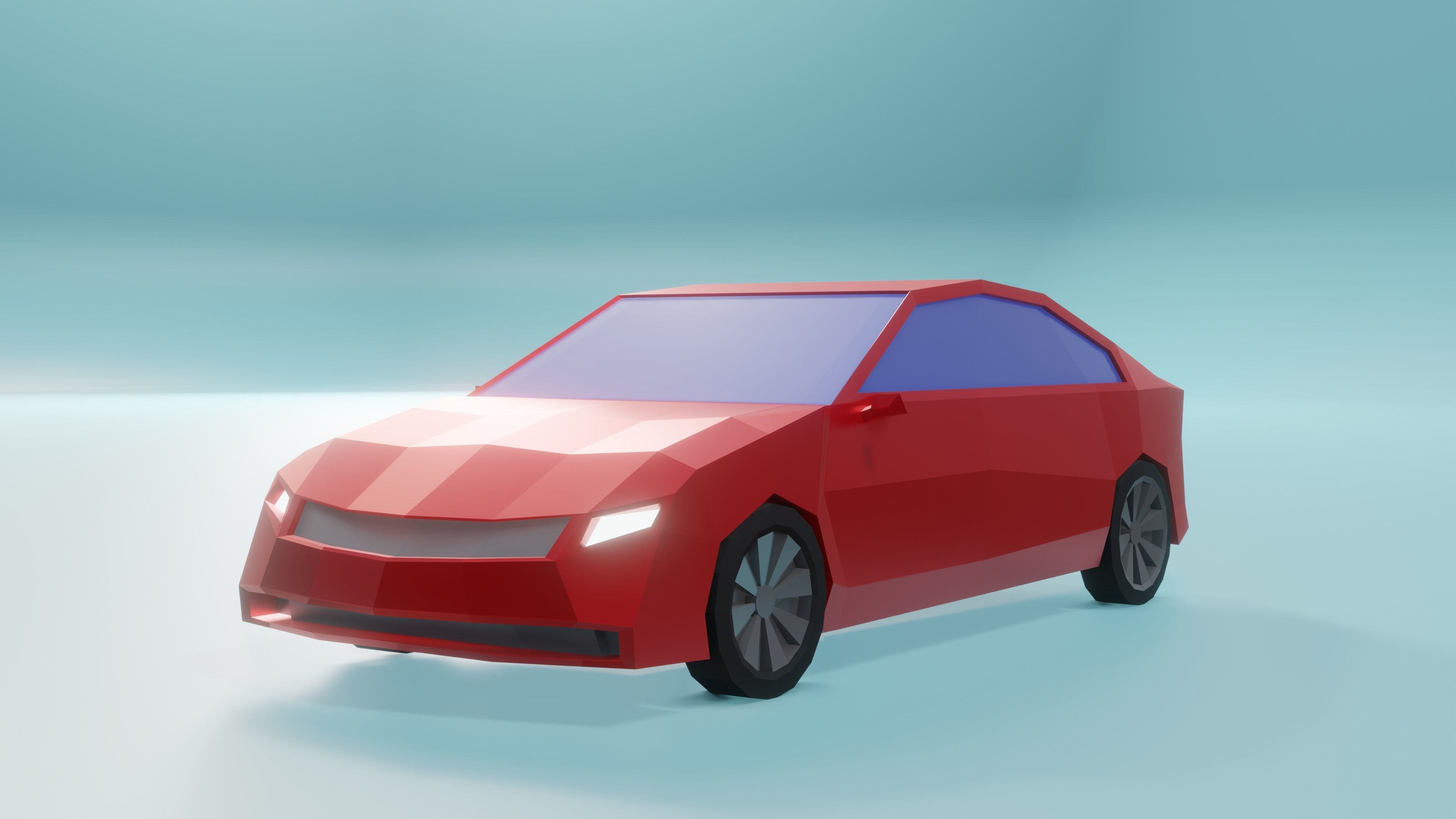 Low Poly Simple Car 3d Model Free low-poly 3D model_7