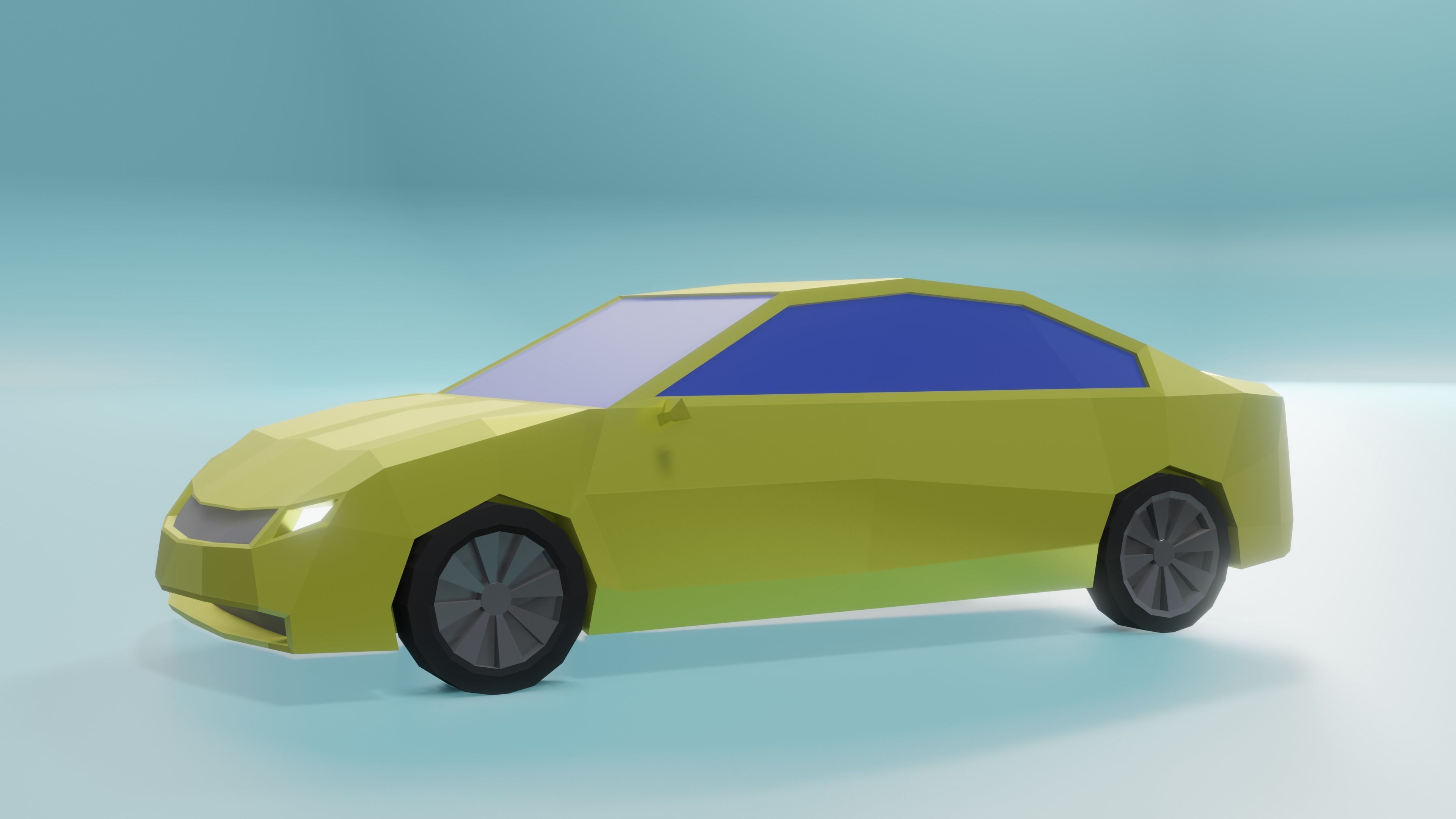 Low Poly Simple Car 3d Model Free low-poly 3D model_5