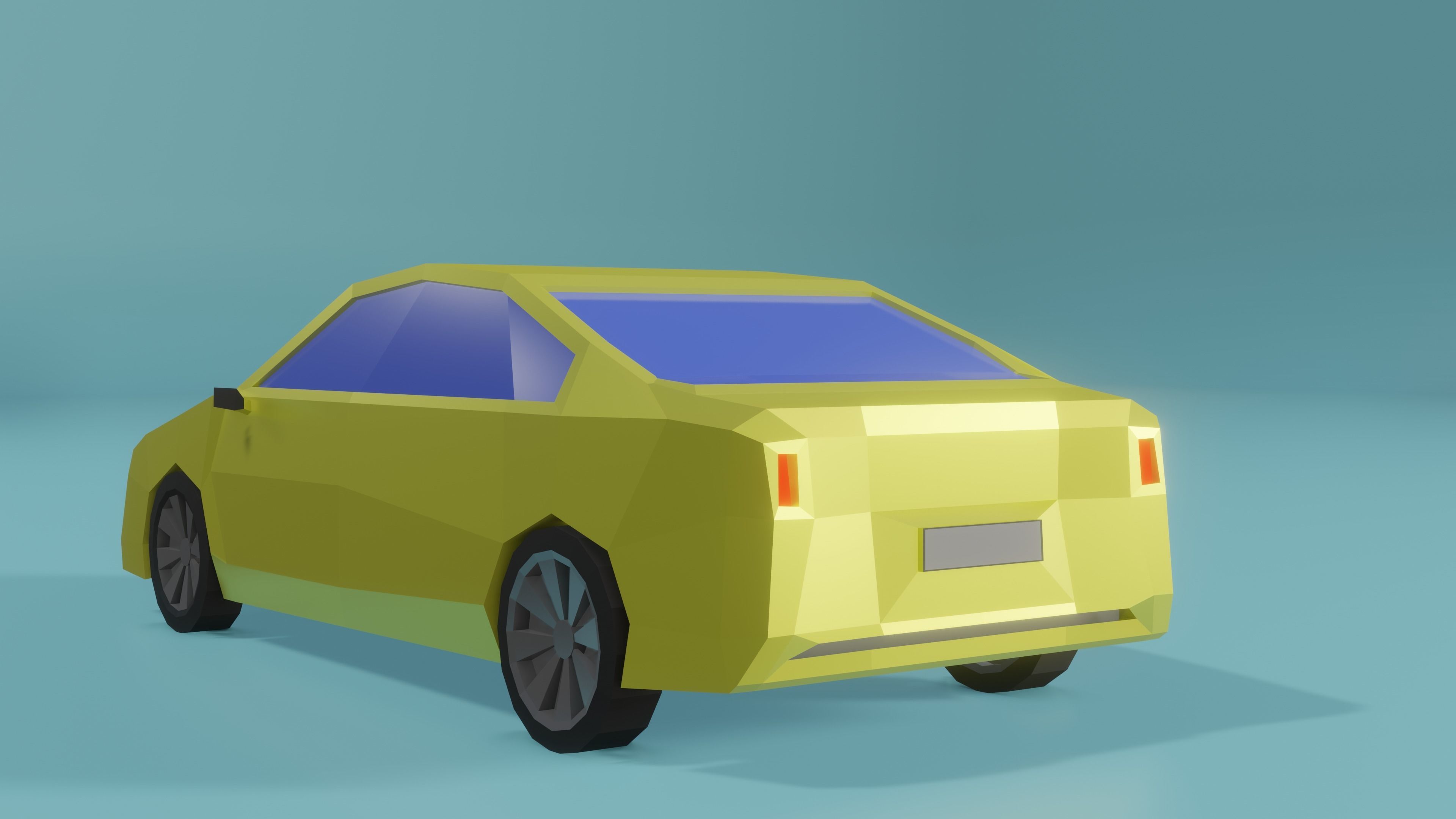 Low Poly Simple Car 3d Model Free low-poly 3D model_3