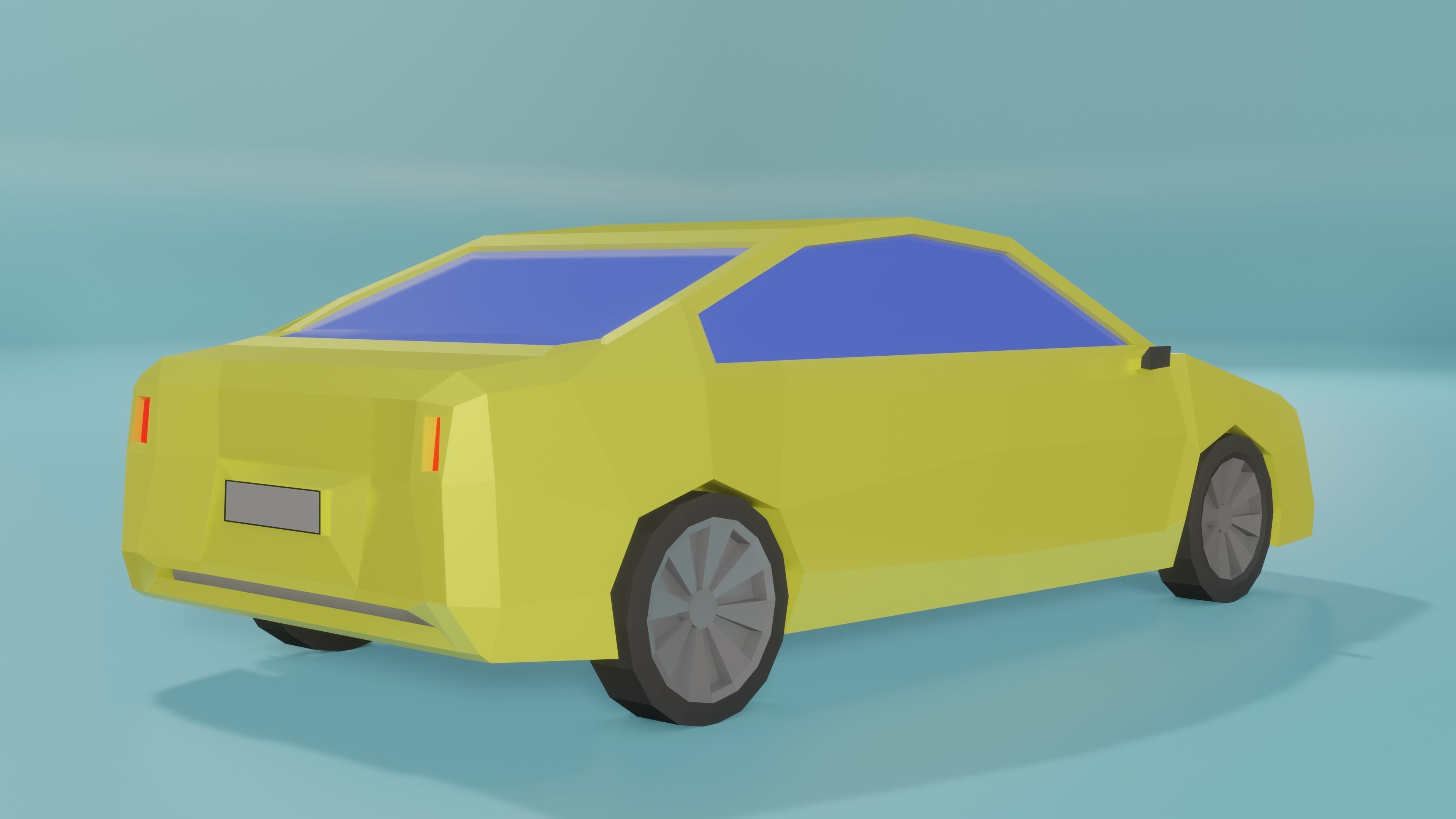 Low Poly Simple Car 3d Model Free low-poly 3D model_2