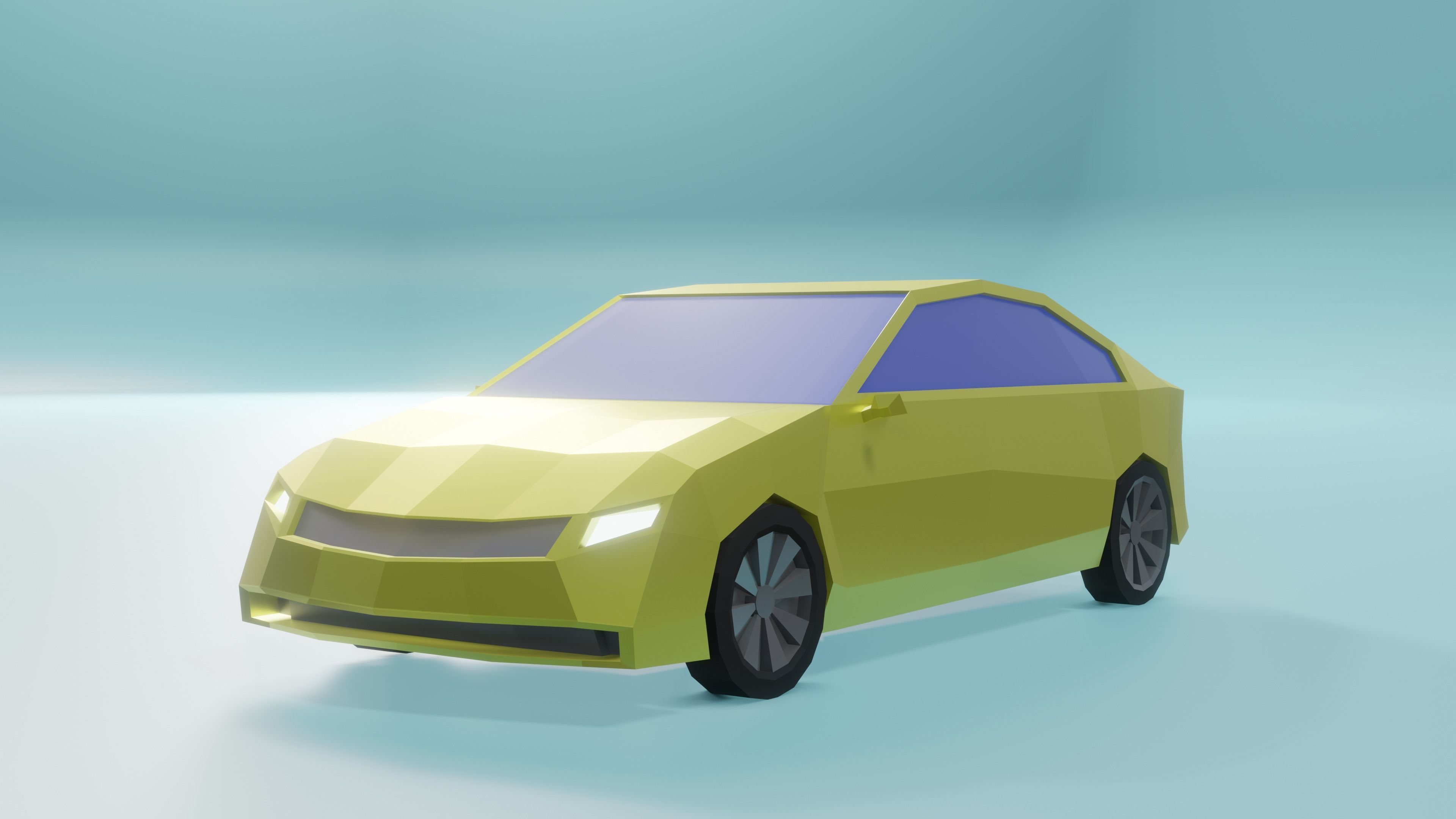 Low Poly Simple Car 3d Model Free low-poly 3D model_1
