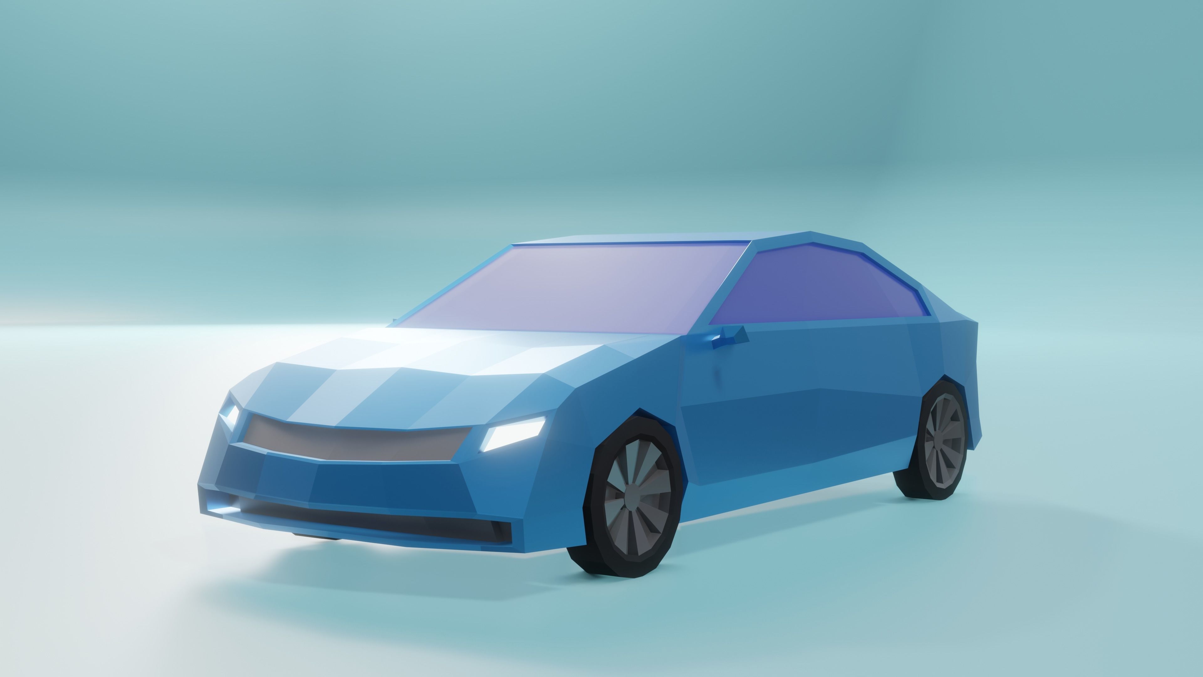 Low Poly Simple Car 3d Model Free low-poly 3D model_6