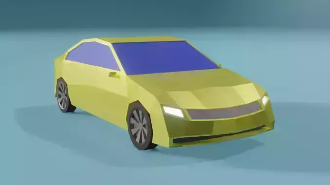 Low Poly Simple Car 3d Model