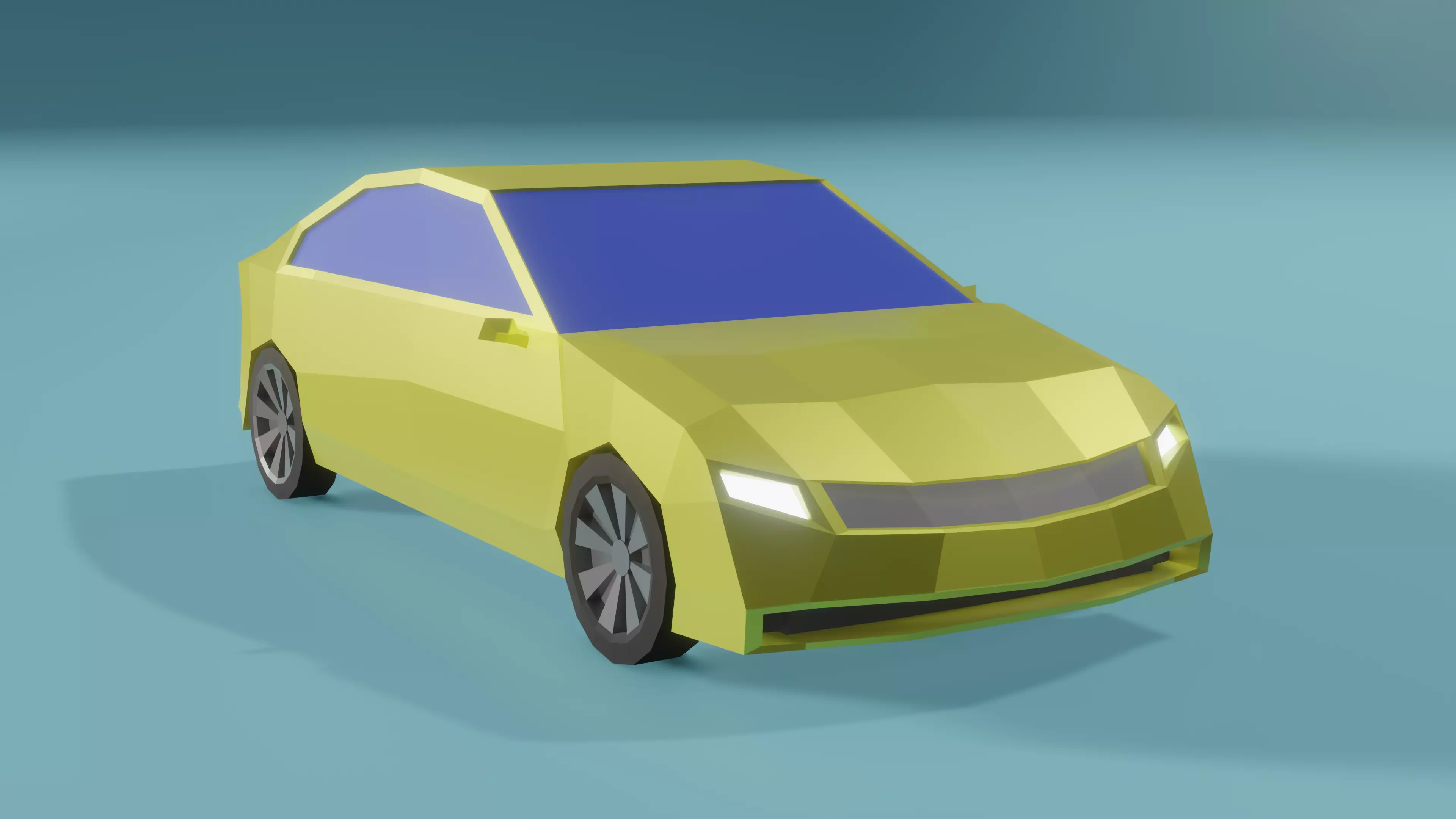 Low Poly Simple Car 3d Model Free low-poly 3D model_0