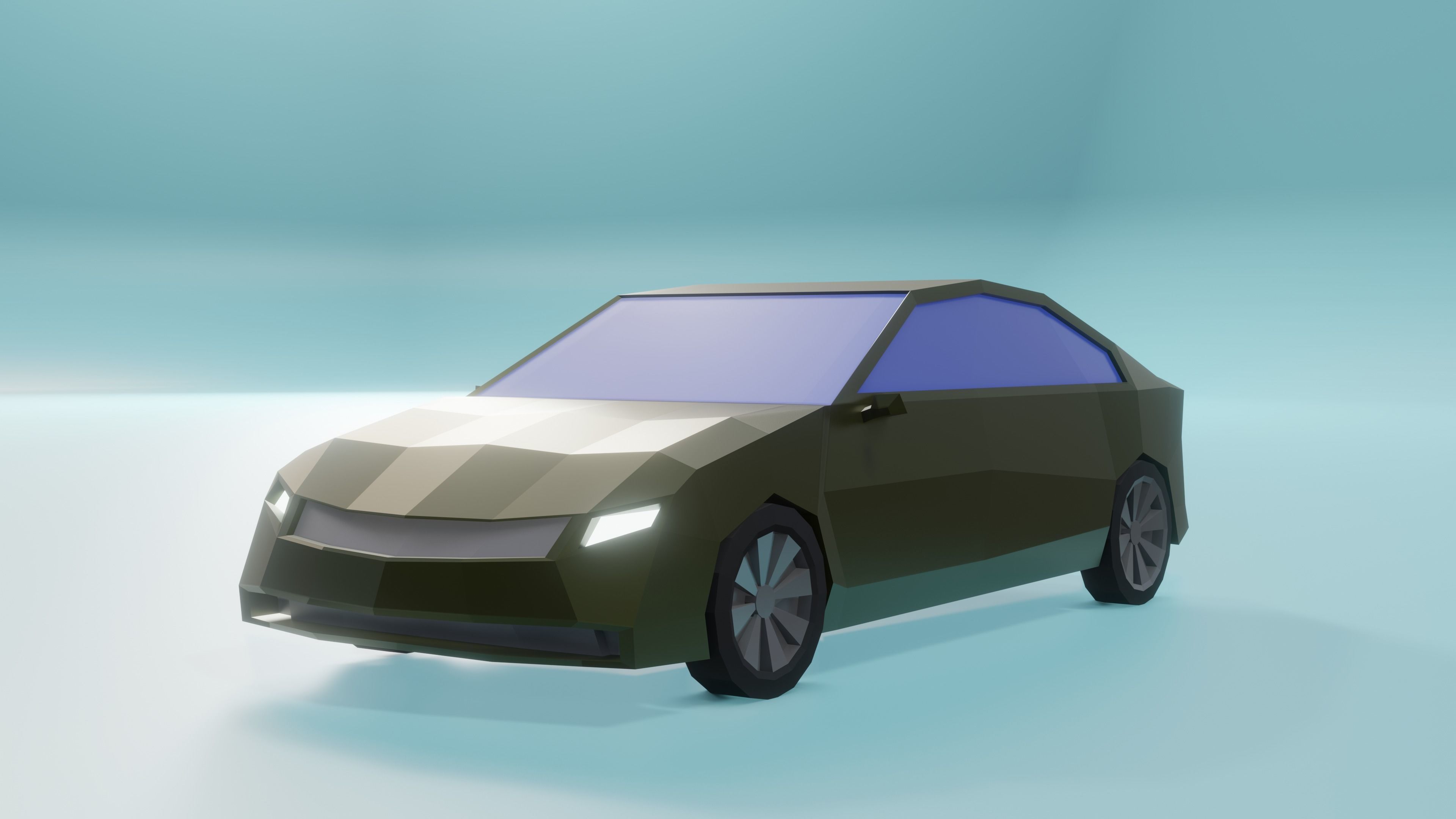 Low Poly Simple Car 3d Model Free low-poly 3D model_8
