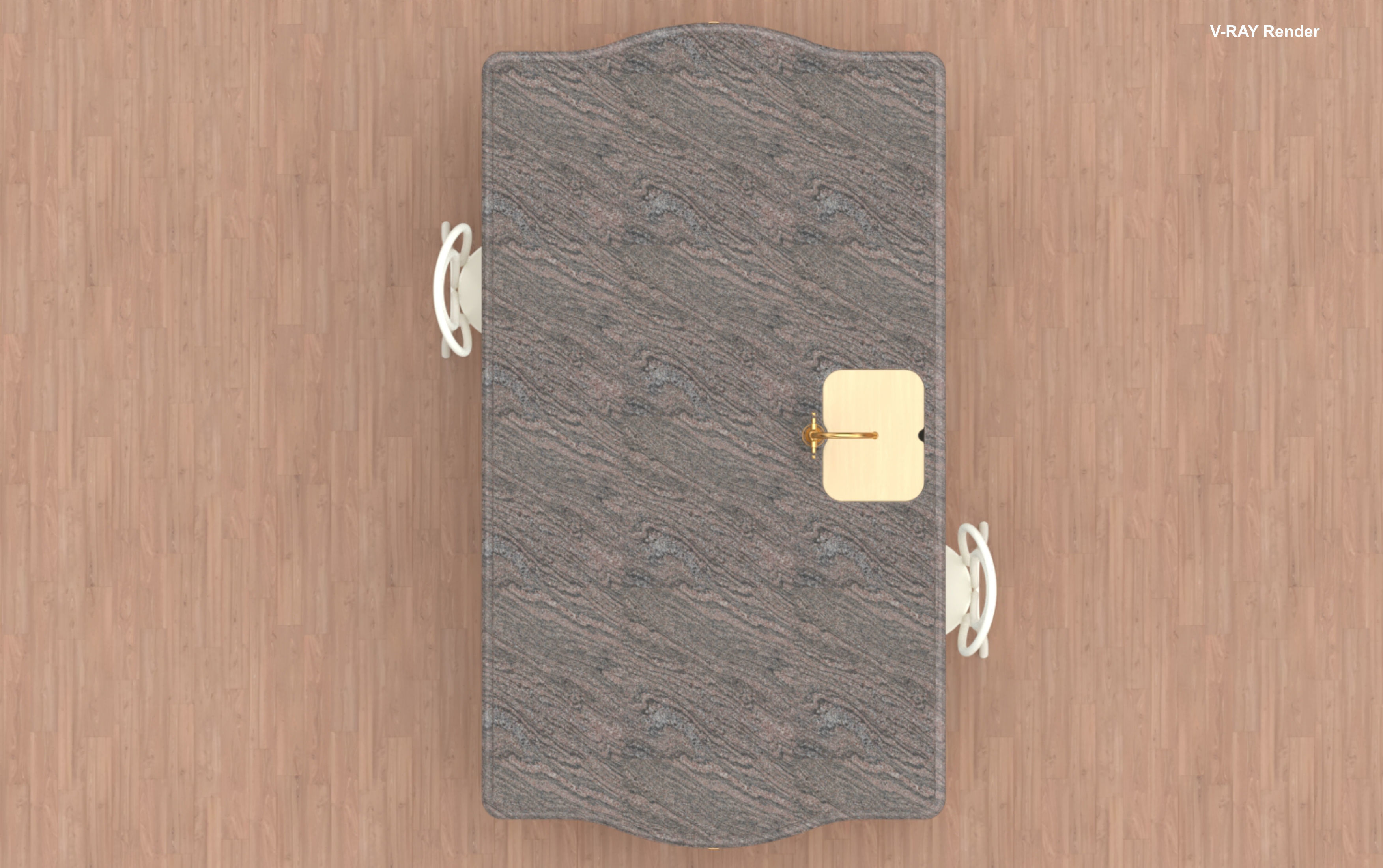 Kitchen Island With Basin Low-poly 3D model_44