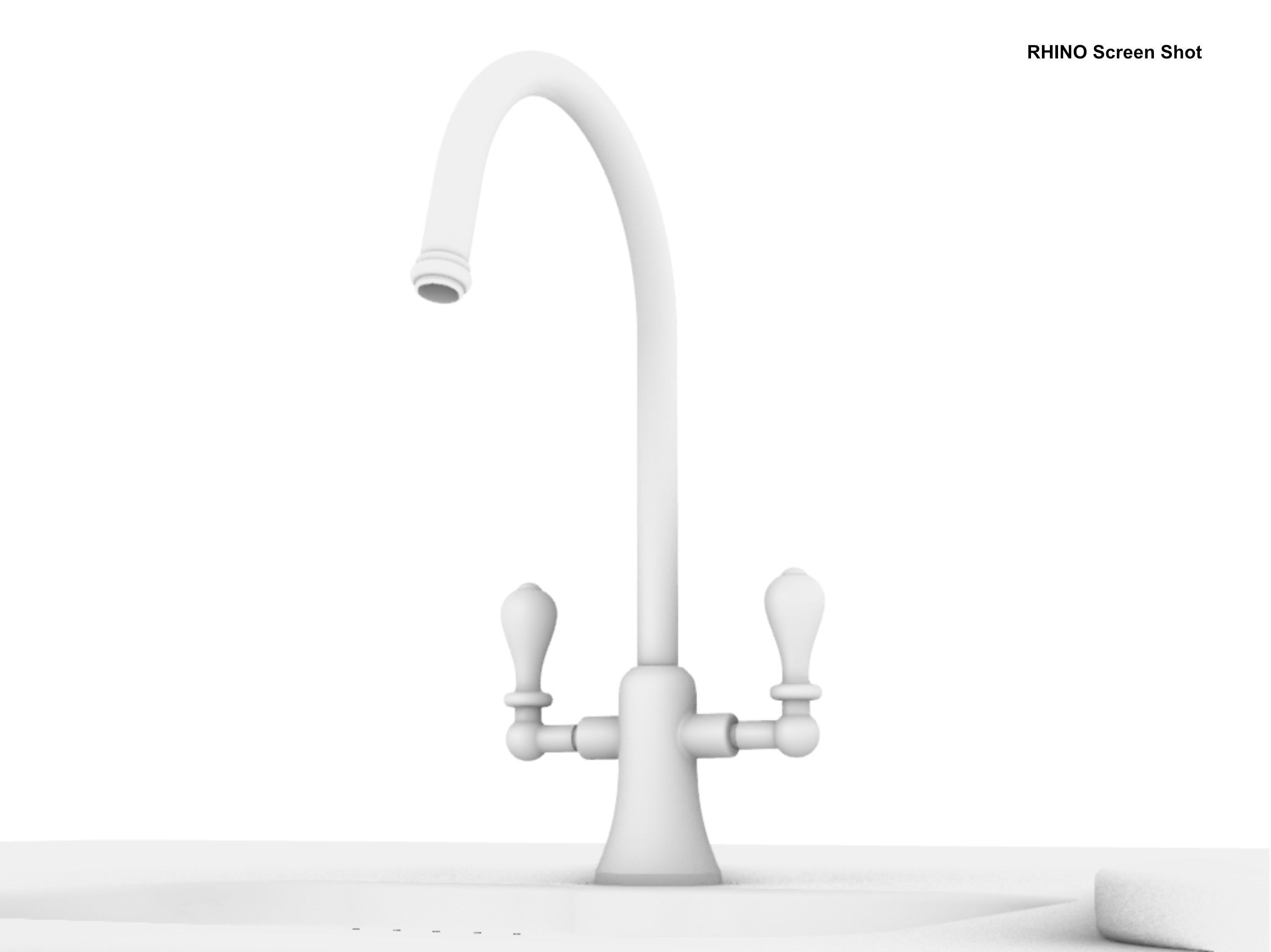 Kitchen Island With Basin Low-poly 3D model_31