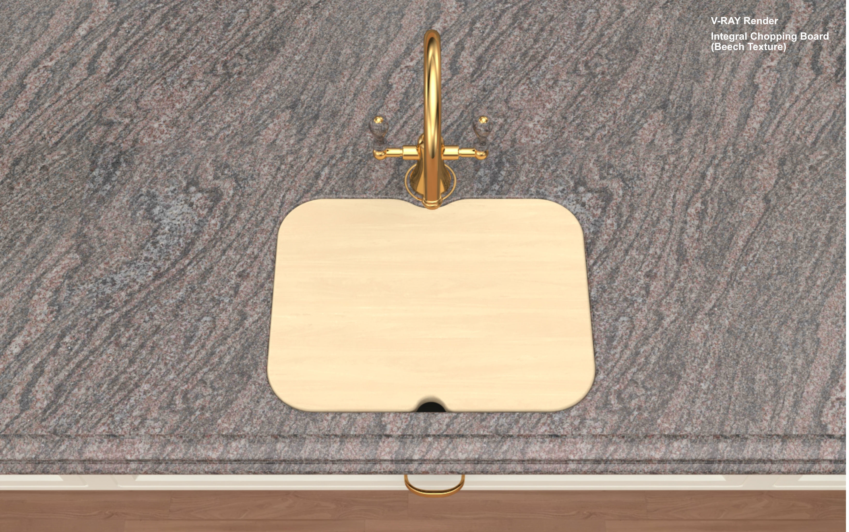 Kitchen Island With Basin Low-poly 3D model_6