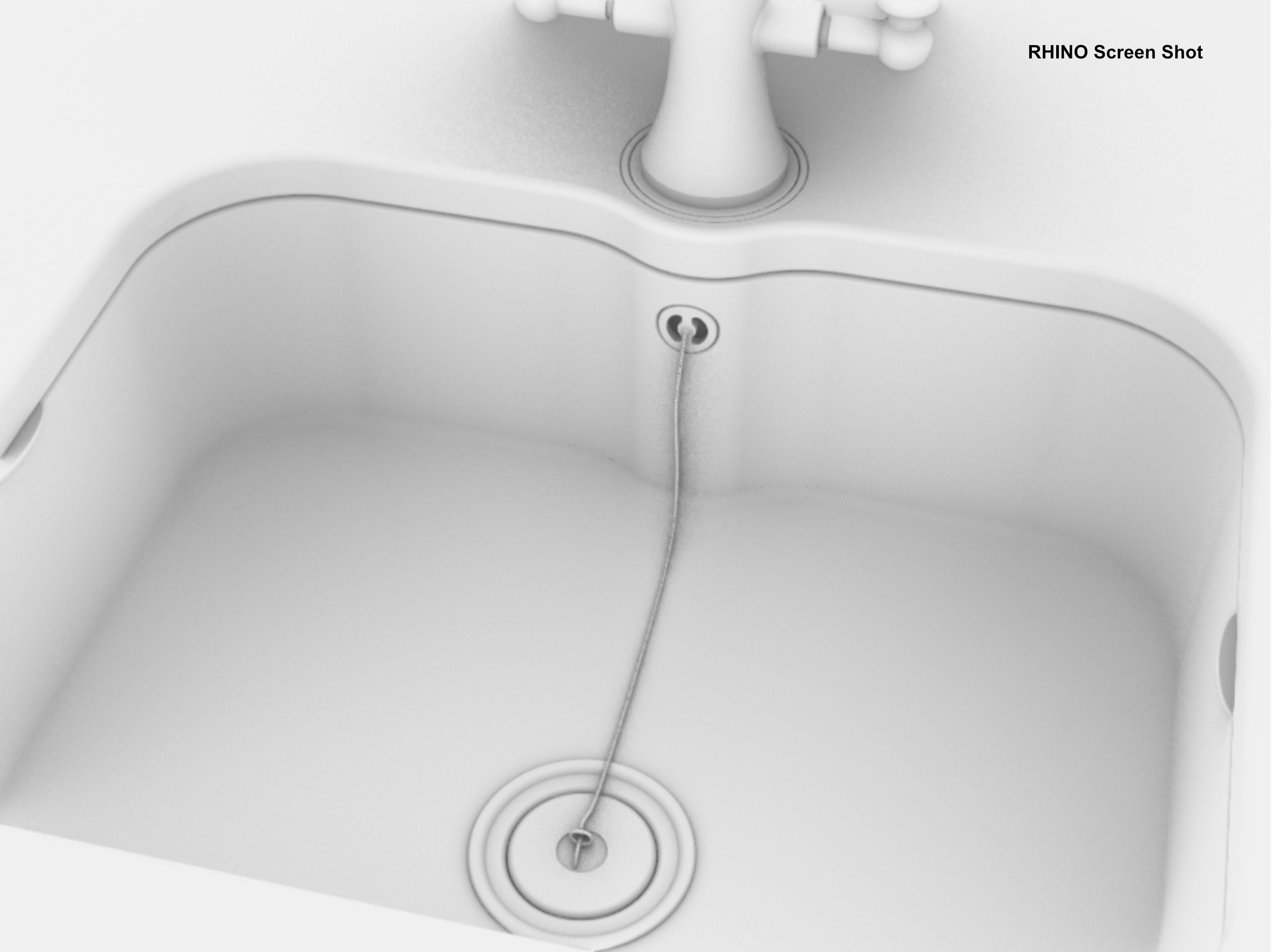 Kitchen Island With Basin Low-poly 3D model_33