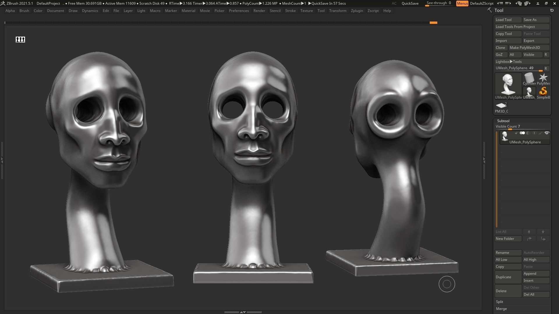 human head modern sculpture 3d print model 80 3D print model_4