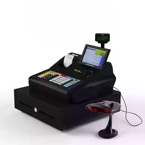 SAM4s Samsung SPS-530 Cash Register  with Barcode Reader 3D model
