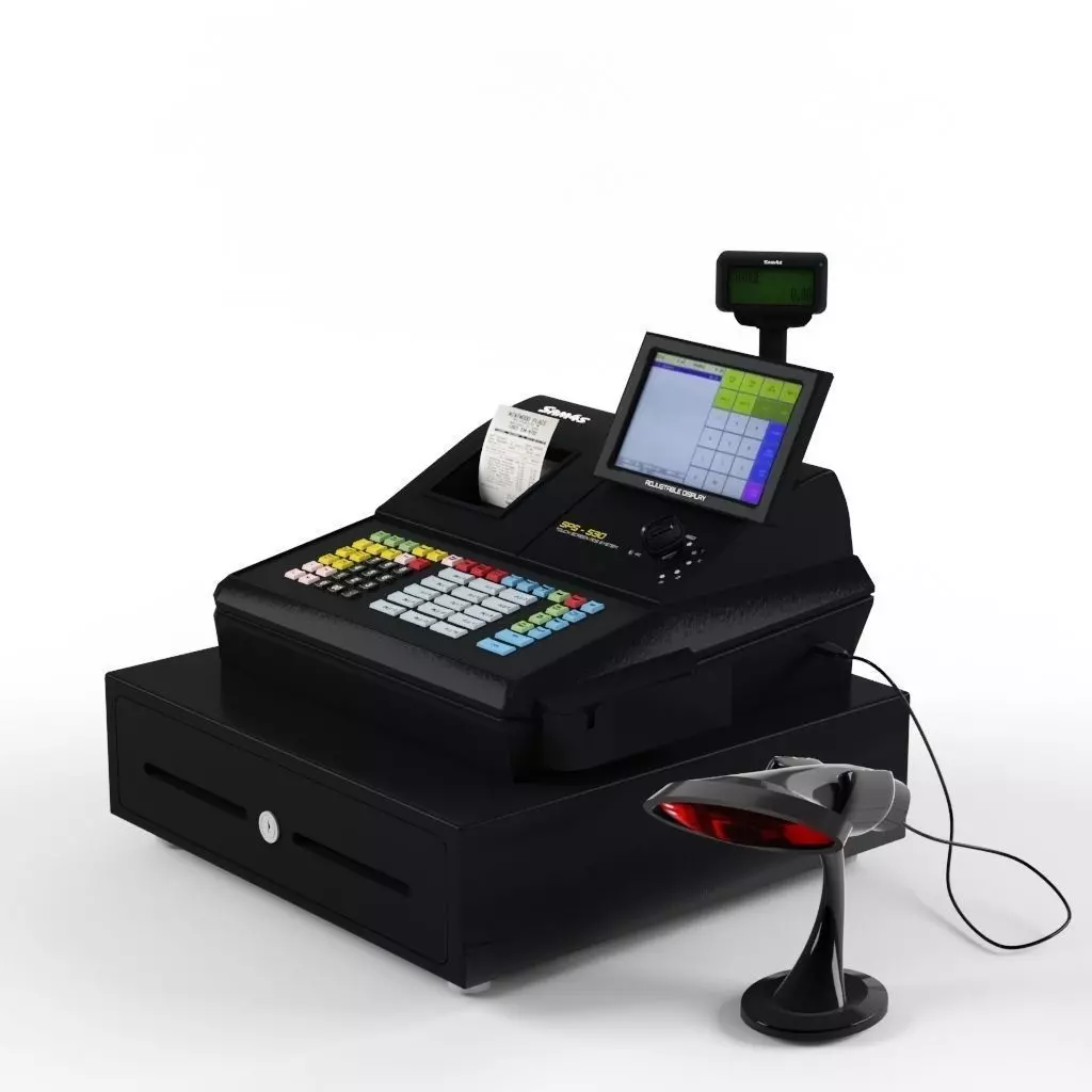 SAM4s Samsung SPS-530 Cash Register  with Barcode Reader 3D model_0