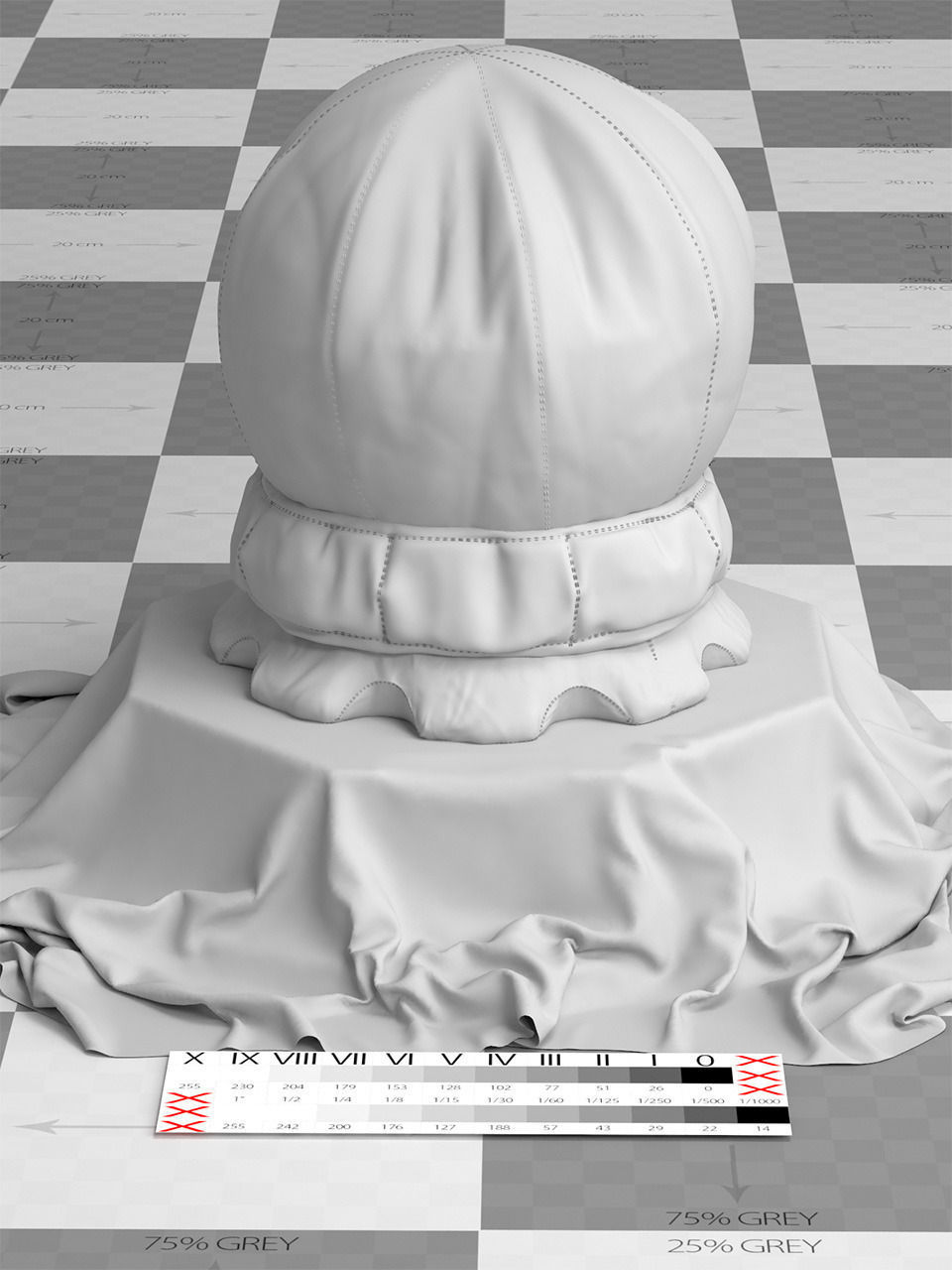 Cloth Shaderball 3D model_1