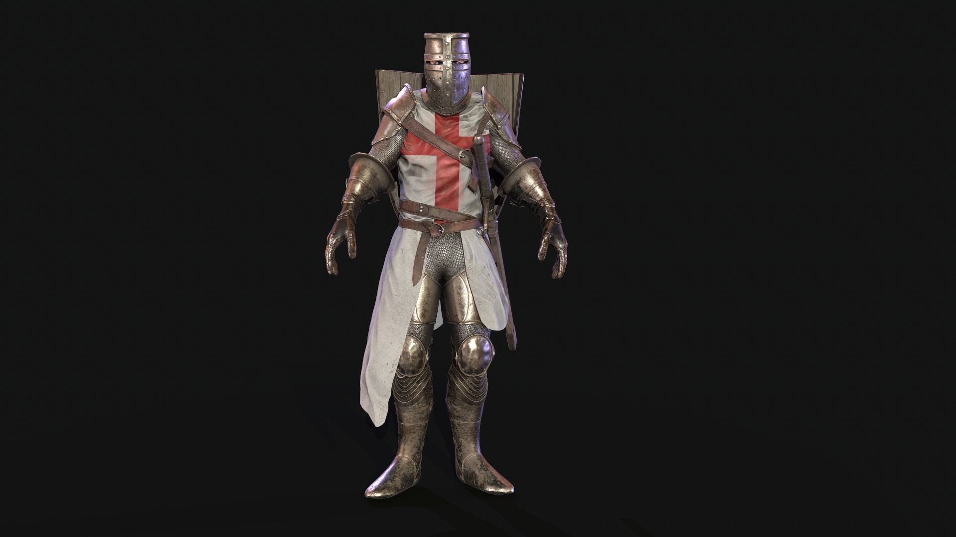 Knight Templar Low-poly 3D model_12