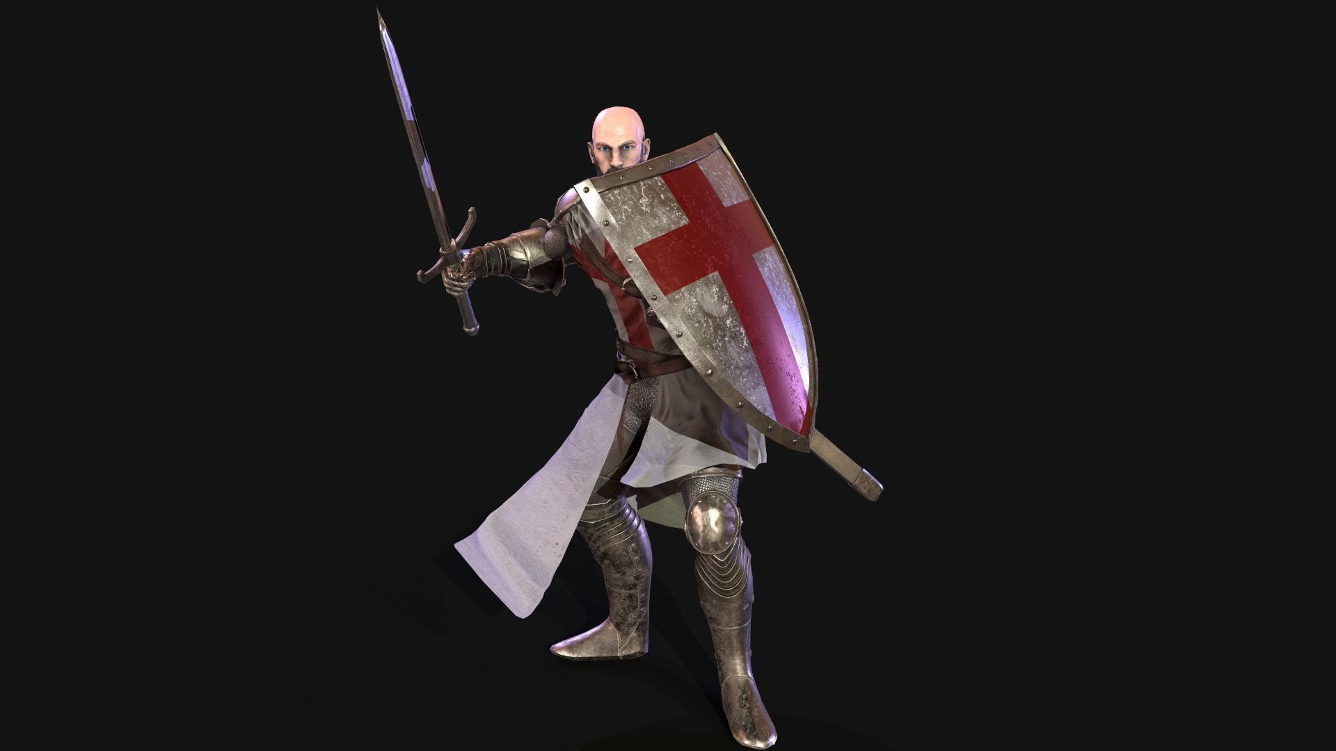 Knight Templar Low-poly 3D model_17