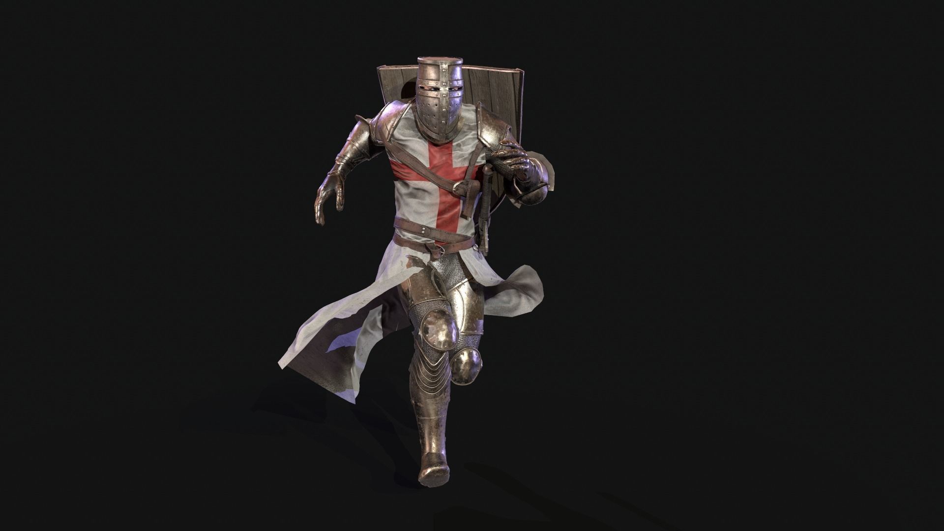 Knight Templar Low-poly 3D model_10
