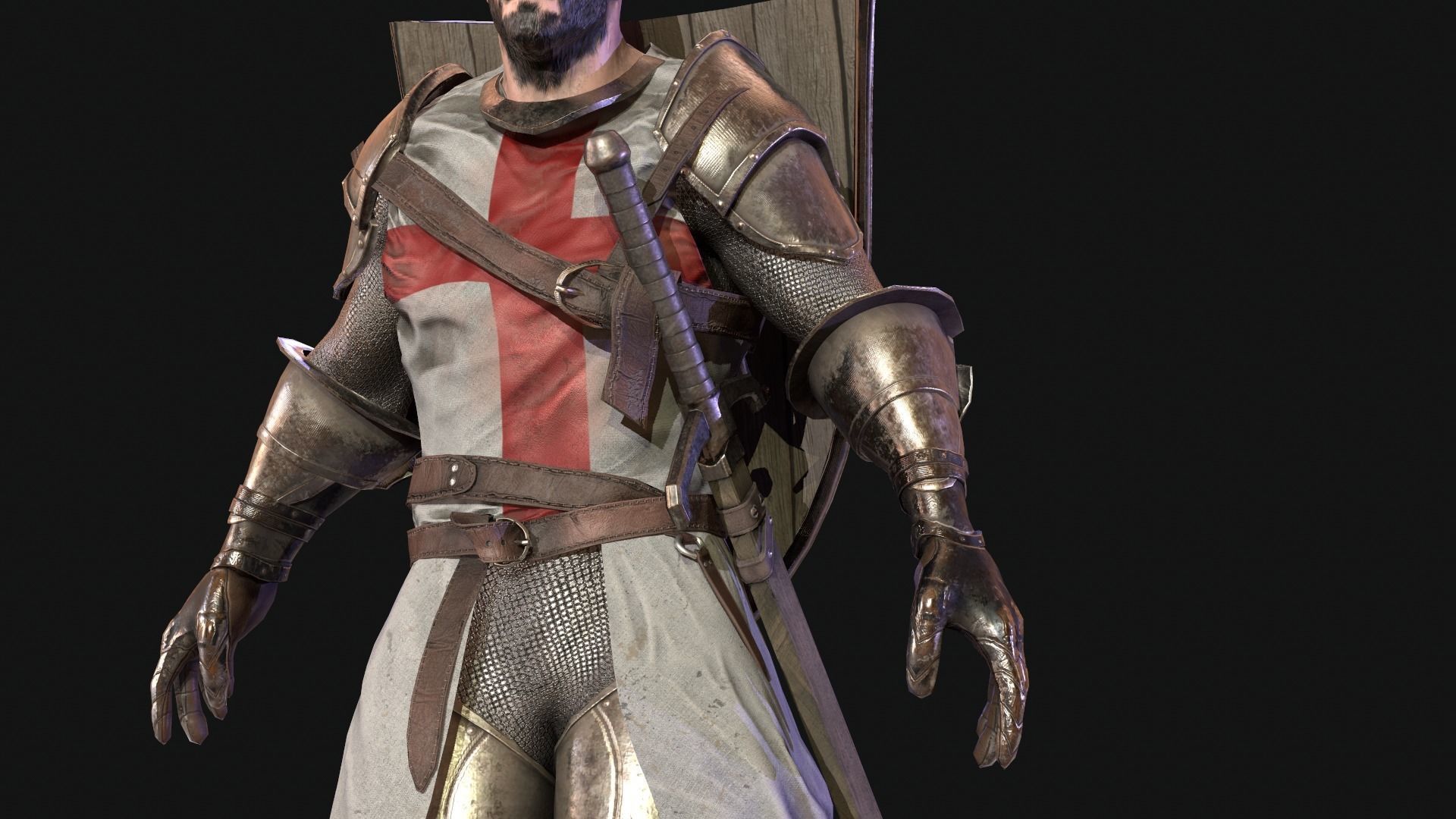 Knight Templar Low-poly 3D model_18