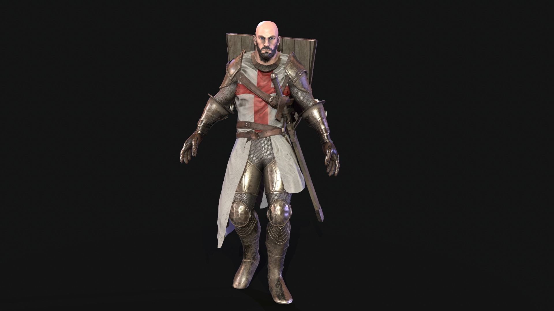 Knight Templar Low-poly 3D model_14