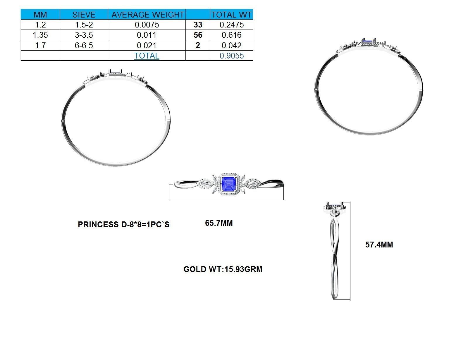 Women bracelet 3dm stl render detail 3D print model_9
