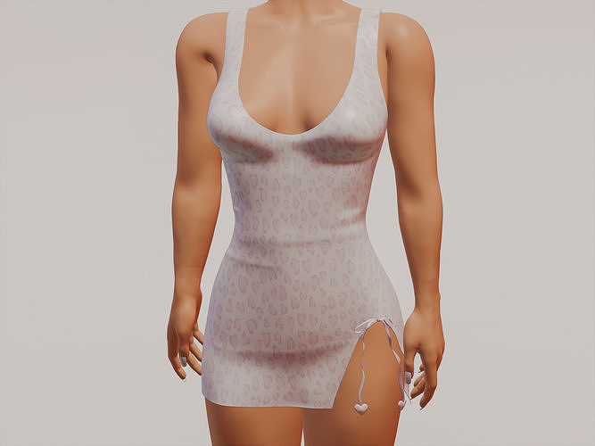 Women Mini Dress  Low-poly 3D model
