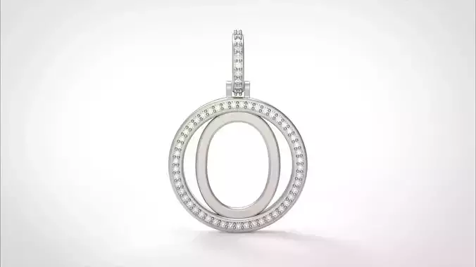 Model 484 Alphabets Necklace  The Letter O Circle Diamond 3D print model