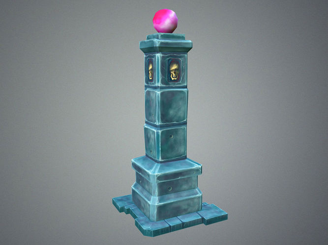 Low Poly Dungeon Pillar Low-poly 3D model