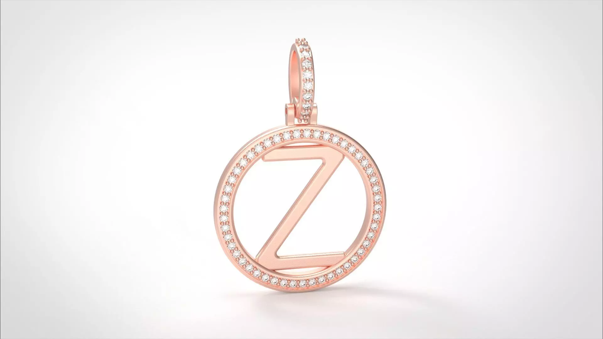 Model 492 Alphabets Necklace The Letter Z Circle Diamond 3D print model