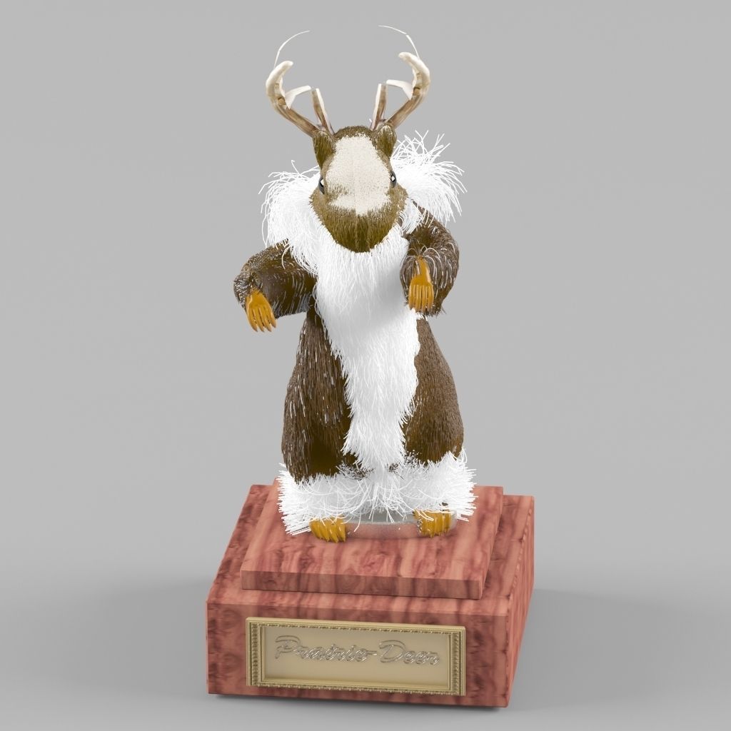 Prairie-deer fantasy creature 3D model_2