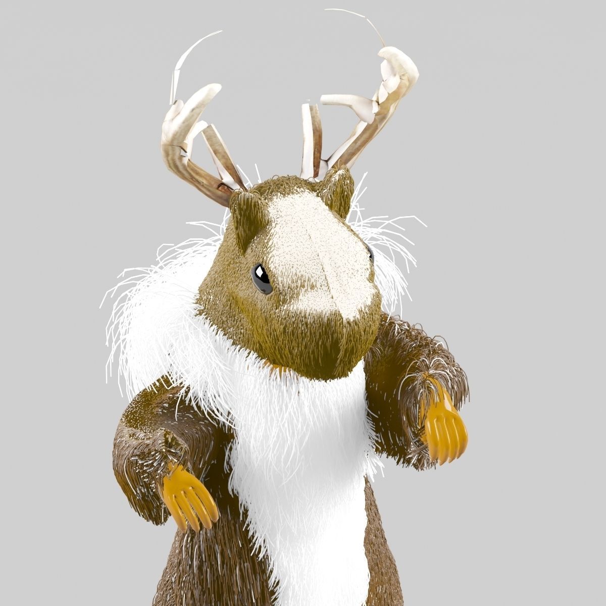 Prairie-deer fantasy creature 3D model_1