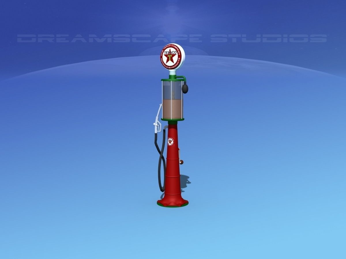 1920s era Texaco Gas Pump 3D model_1