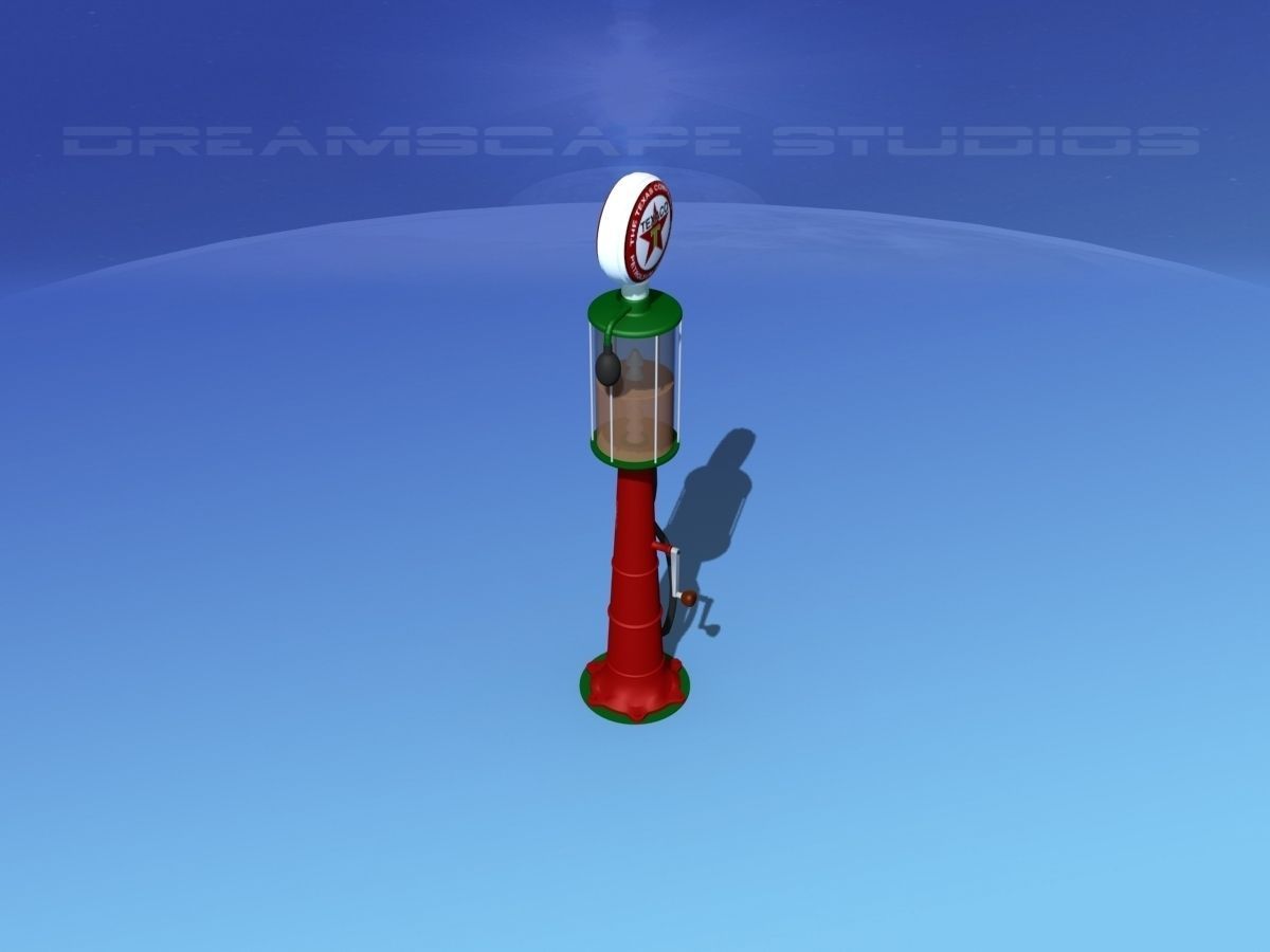1920s era Texaco Gas Pump 3D model_10
