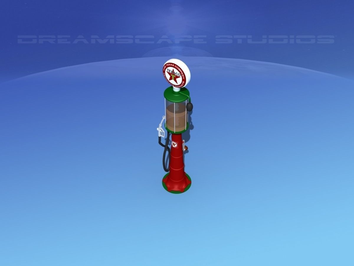1920s era Texaco Gas Pump 3D model_8