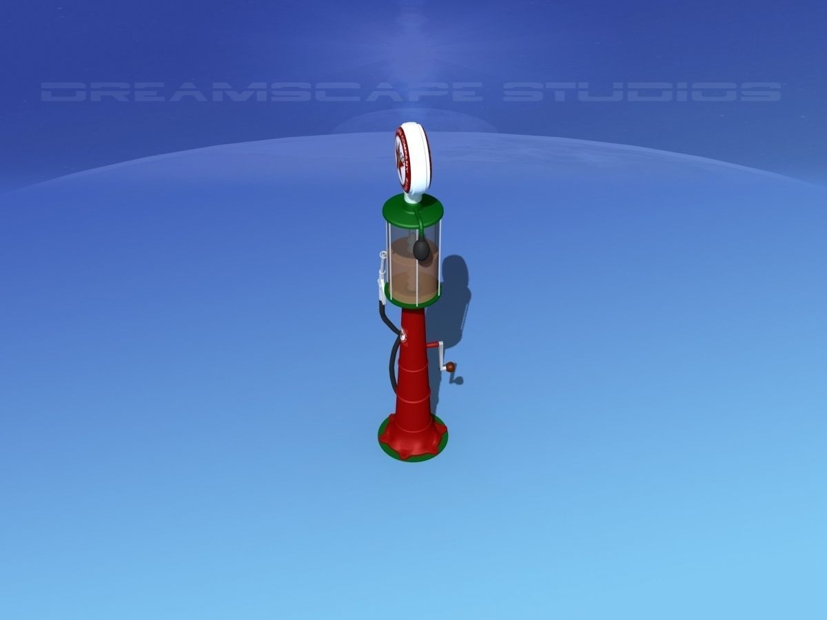 1920s era Texaco Gas Pump 3D model_9