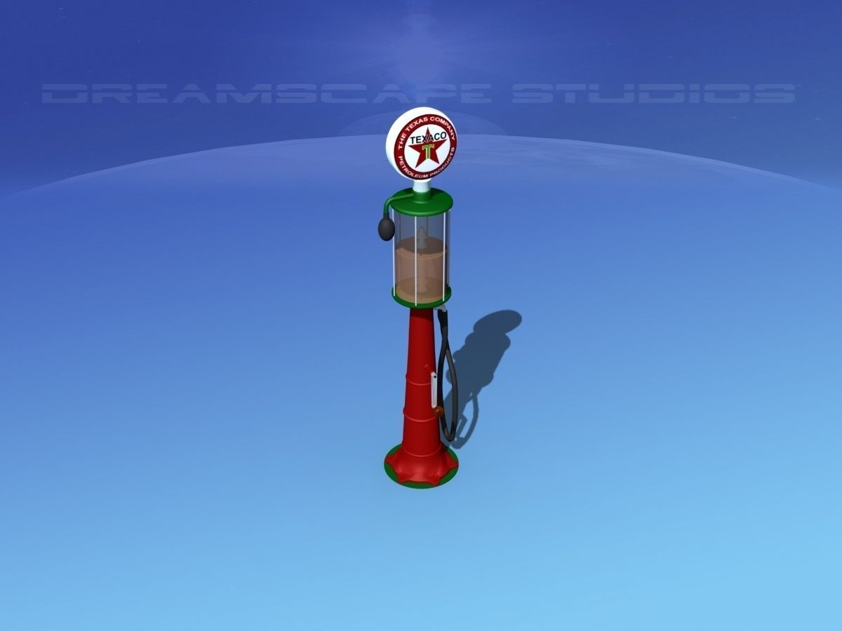 1920s era Texaco Gas Pump 3D model_6