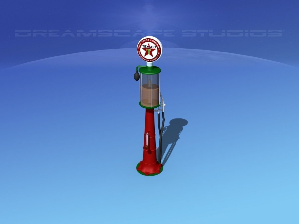 1920s era Texaco Gas Pump 3D model_7