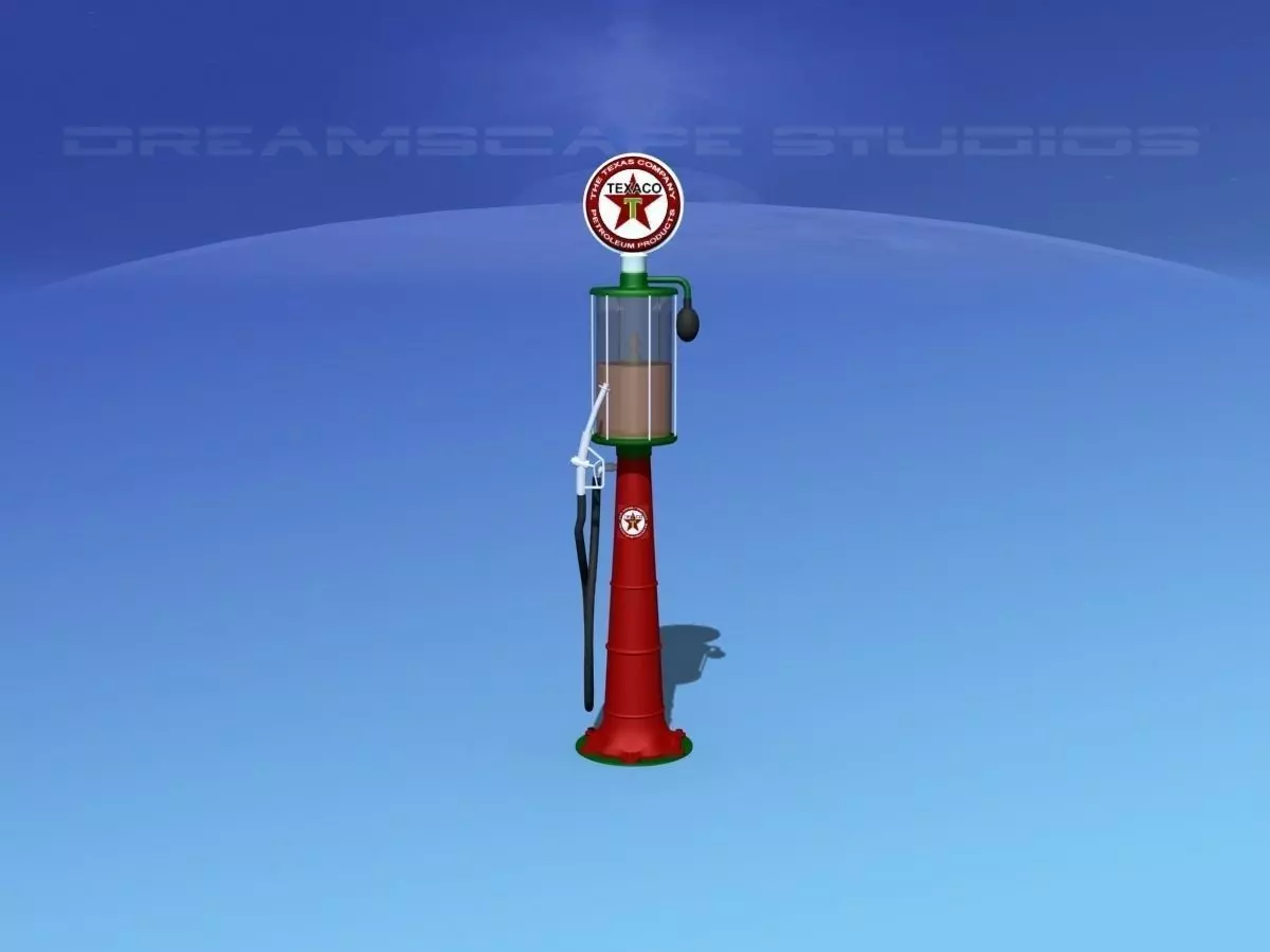 1920s era Texaco Gas Pump 3D model_0