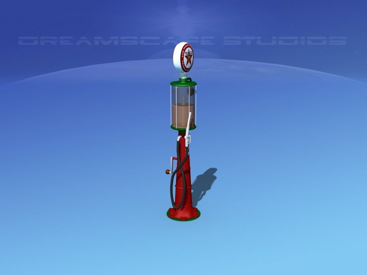 1920s era Texaco Gas Pump 3D model_3