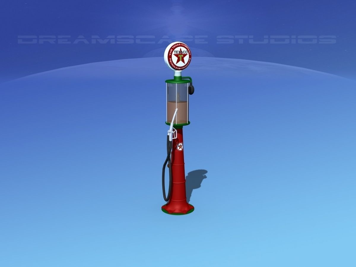 1920s era Texaco Gas Pump 3D model_5