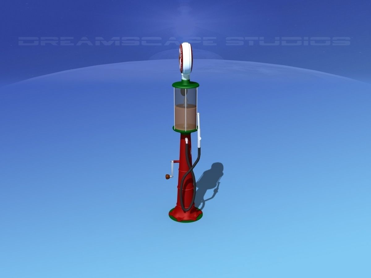 1920s era Texaco Gas Pump 3D model_4