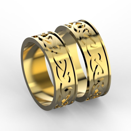 Celtic ornament wedding bands 
