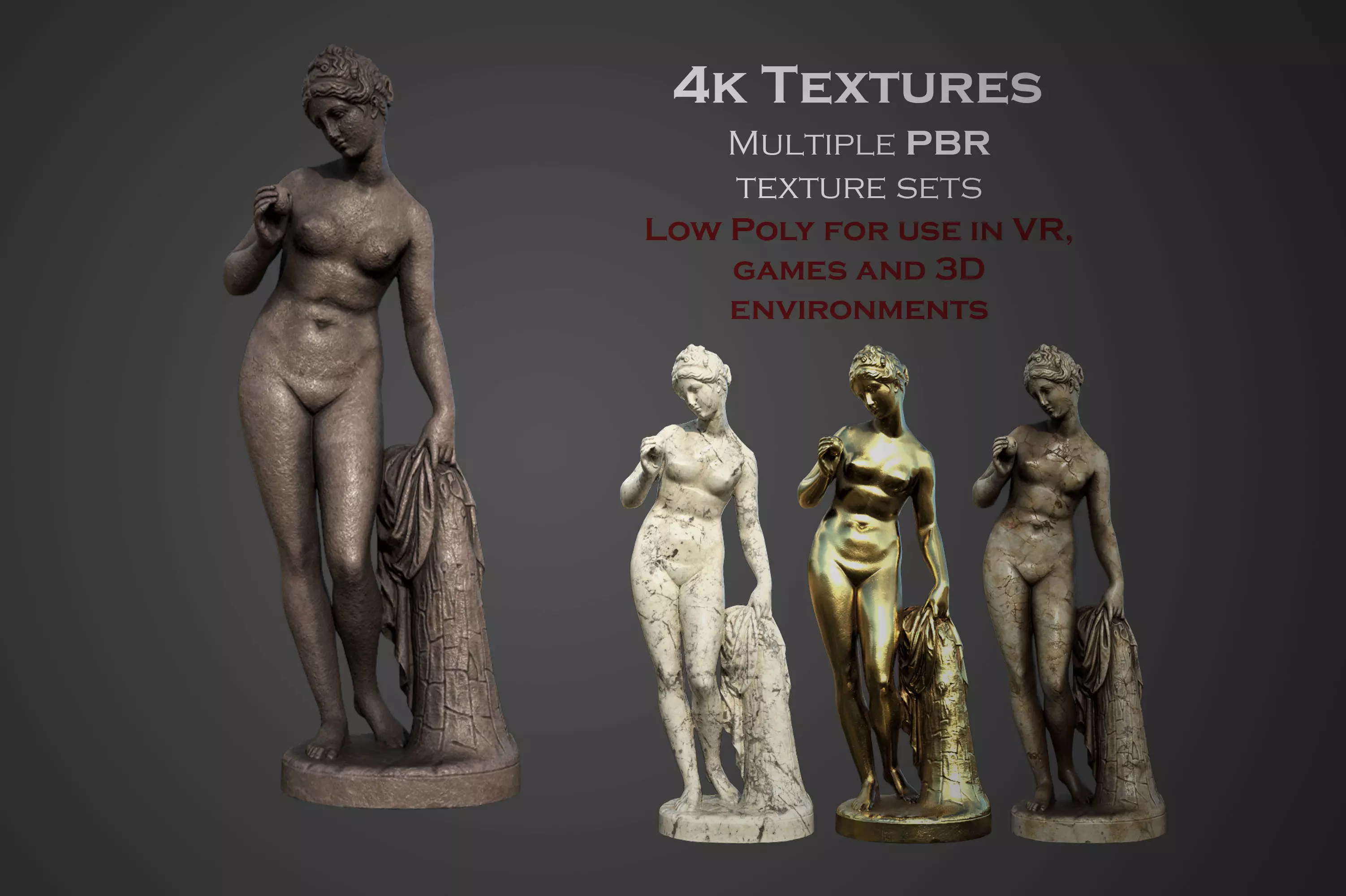 statue of Venus  2 Low-poly 3D model_0