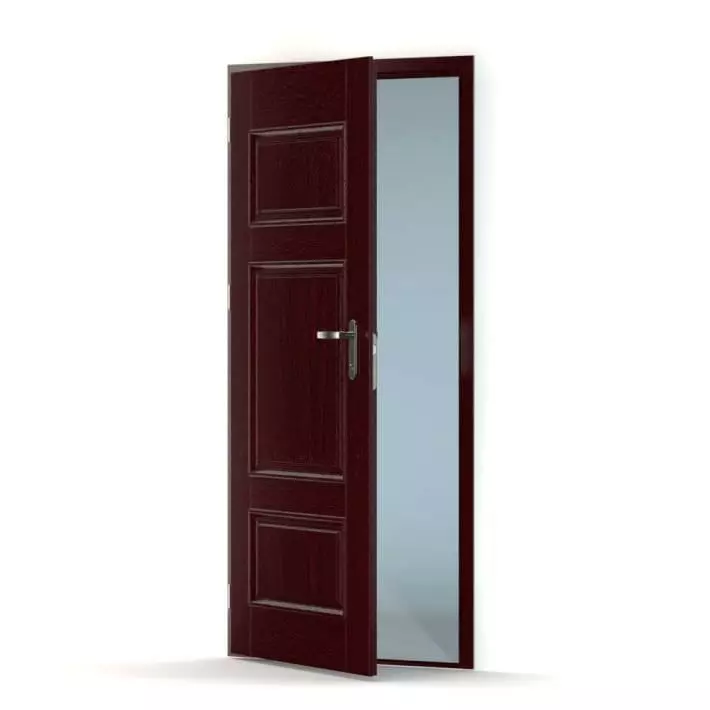 Open Brown Door 3D model_0